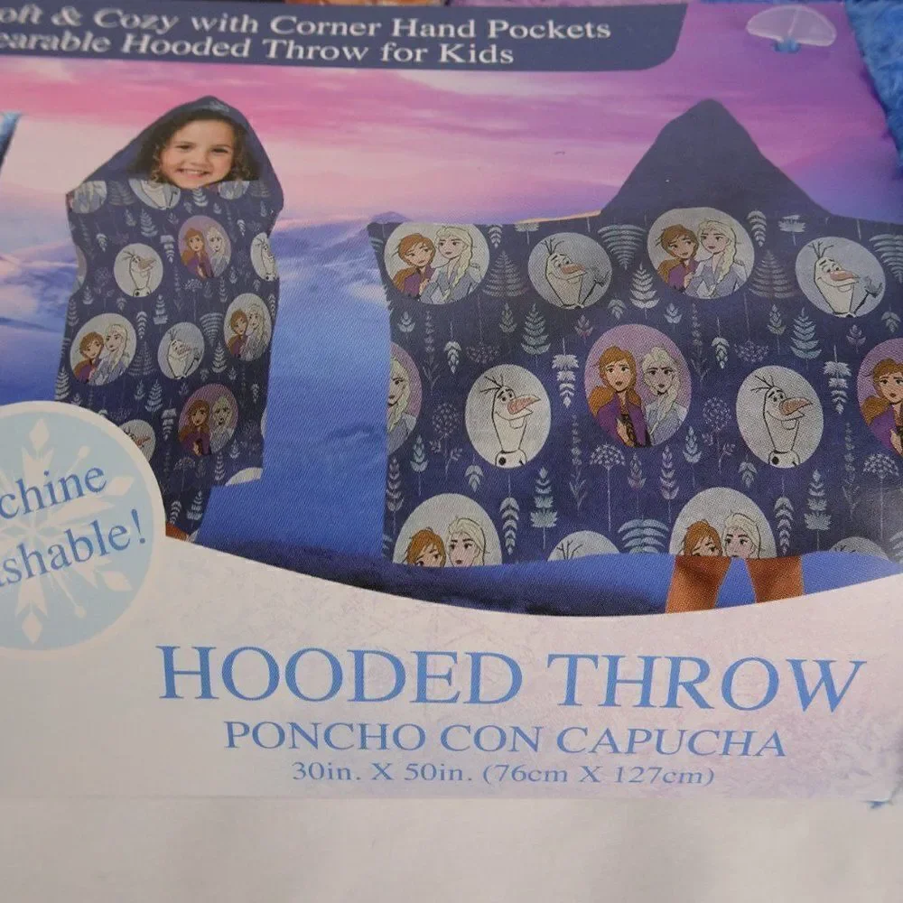Disney Frozen Kids Hooded Throw 30inX50in